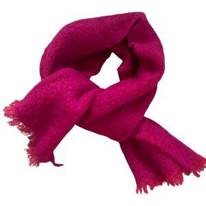 Hemmings Mohair & Wool Handwoven Wrap Bright Pink Made In Ireland